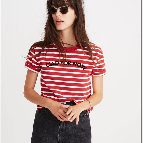 Madewell Tops - NWT Madewell Ciao For Now Stripe Tee Shirt size XL